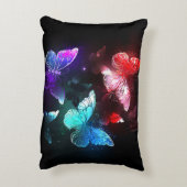夜白熱［赤熱］光を放つの蝶3匹 アクセントクッション (裏面(縦))