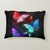 夜白熱［赤熱］光を放つの蝶3匹 アクセントクッション (裏面)