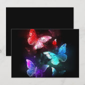 夜白熱［赤熱］光を放つの蝶3匹 アドバイスカード (正面/裏面)