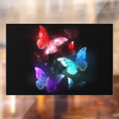 夜白熱［赤熱］光を放つの蝶3匹 ウィンドウサイン (シート2)