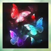 夜白熱［赤熱］光を放つの蝶3匹 ウィンドウサイン (シート3)