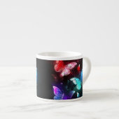 夜白熱［赤熱］光を放つの蝶3匹 エスプレッソカップ (正面右)