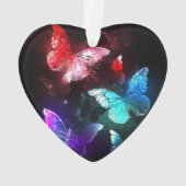 夜白熱［赤熱］光を放つの蝶3匹 オーナメント (裏面)