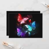 夜白熱［赤熱］光を放つの蝶3匹 カード (正面/裏面インサイチュ)