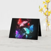 夜白熱［赤熱］光を放つの蝶3匹 カード (黄色い花)