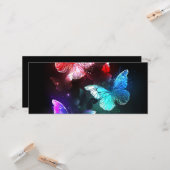 夜白熱［赤熱］光を放つの蝶3匹 カード (正面/裏面インサイチュ)