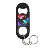 夜白熱［赤熱］光を放つの蝶3匹 キーホルダー栓抜き (裏面)