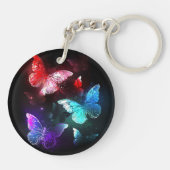 夜白熱［赤熱］光を放つの蝶3匹 キーホルダー (裏面)