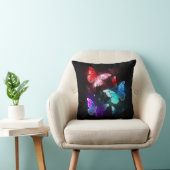 夜白熱［赤熱］光を放つの蝶3匹 クッション (椅子)