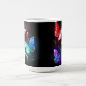 夜白熱［赤熱］光を放つの蝶3匹 コーヒーマグカップ (中央)