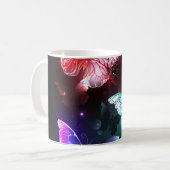 夜白熱［赤熱］光を放つの蝶3匹 コーヒーマグカップ (正面左)