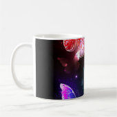 夜白熱［赤熱］光を放つの蝶3匹 コーヒーマグカップ (左)