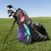 夜白熱［赤熱］光を放つの蝶3匹 ゴルフタオル (グリーン)