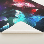 夜白熱［赤熱］光を放つの蝶3匹 シェルパブランケット (3/4)