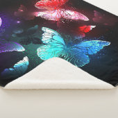 夜白熱［赤熱］光を放つの蝶3匹 シェルパブランケット (3/4)