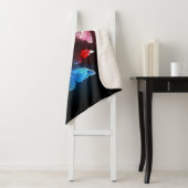 夜白熱［赤熱］光を放つの蝶3匹 シェルパブランケット (インサイチュ)