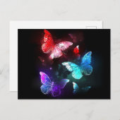 夜白熱［赤熱］光を放つの蝶3匹 シーズンポストカード (正面/裏面)