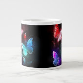 夜白熱［赤熱］光を放つの蝶3匹 ジャンボコーヒーマグカップ (正面)