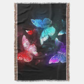 夜白熱［赤熱］光を放つの蝶3匹 スローブランケット (正面縦)