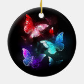 夜白熱［赤熱］光を放つの蝶3匹 セラミックオーナメント (裏面)