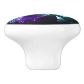 夜白熱［赤熱］光を放つの蝶3匹 セラミックノブ (側面)