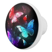 夜白熱［赤熱］光を放つの蝶3匹 セラミックノブ (右)