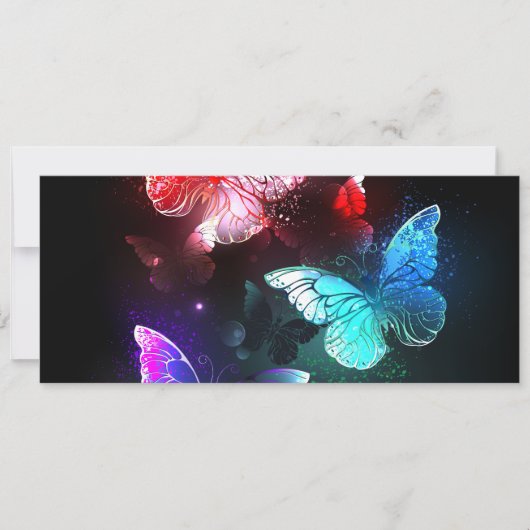 夜白熱［赤熱］光を放つの蝶3匹 セーブザデート (正面)