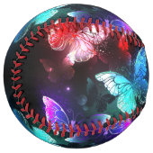 夜白熱［赤熱］光を放つの蝶3匹 ソフトボール (正面左)