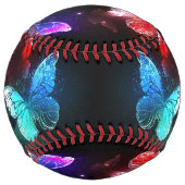 夜白熱［赤熱］光を放つの蝶3匹 ソフトボール (正面)