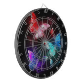 夜白熱［赤熱］光を放つの蝶3匹 ダーツボード (正面左)