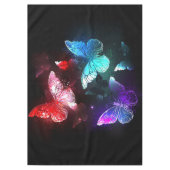 夜白熱［赤熱］光を放つの蝶3匹 テーブルクロス (正面)
