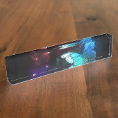 夜白熱［赤熱］光を放つの蝶3匹 デスクネームプレート (側面)