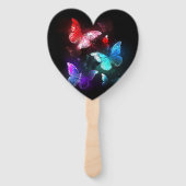 夜白熱［赤熱］光を放つの蝶3匹 ハンドファン (裏面)