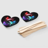 夜白熱［赤熱］光を放つの蝶3匹 ハンドファン (組立なし)