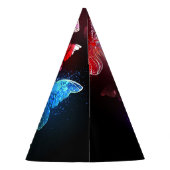 夜白熱［赤熱］光を放つの蝶3匹 パーティーハット (裏面)