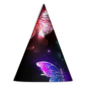 夜白熱［赤熱］光を放つの蝶3匹 パーティーハット (左)