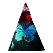 夜白熱［赤熱］光を放つの蝶3匹 パーティーハット (右)