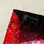 夜白熱［赤熱］光を放つの蝶3匹 ビーチタオル (インサイチュ)