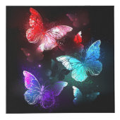 夜白熱［赤熱］光を放つの蝶3匹 フォトキューブ (右)