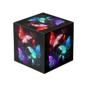 夜白熱［赤熱］光を放つの蝶3匹 フォトキューブ (裏面アングル)