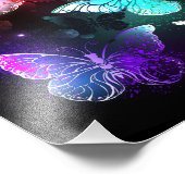 夜白熱［赤熱］光を放つの蝶3匹 フォトプリント            (角)