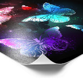 夜白熱［赤熱］光を放つの蝶3匹 フォトプリント            (角)