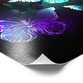 夜白熱［赤熱］光を放つの蝶3匹 フォトプリント            (角)