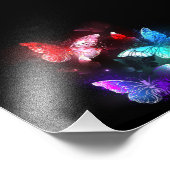 夜白熱［赤熱］光を放つの蝶3匹 フォトプリント            (角)