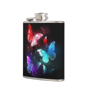 夜白熱［赤熱］光を放つの蝶3匹 フラスク (左)