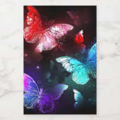 夜白熱［赤熱］光を放つの蝶3匹 フードラベル (シングルラベル)