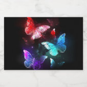 夜白熱［赤熱］光を放つの蝶3匹 フードラベル (シングルラベル)