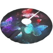 夜白熱［赤熱］光を放つの蝶3匹 ブラッシュドポリエステルツリースカート (アングル)