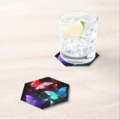 夜白熱［赤熱］光を放つの蝶3匹 ペーパーコースター (インサイチュ)