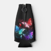 夜白熱［赤熱］光を放つの蝶3匹 ボトルクーラー (裏面)